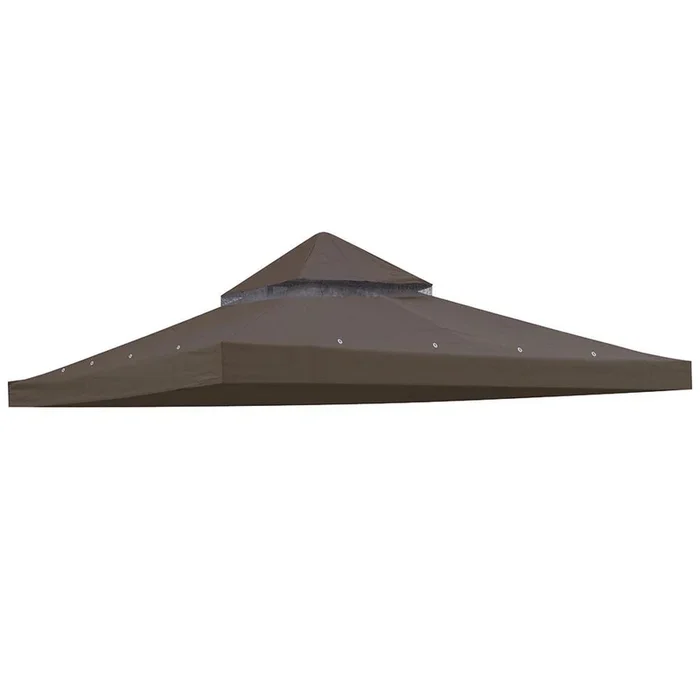 TheLAShop 12×12 ft Garden Gazebo Replacement Canopy Top Brown (11.4’x11.4′)