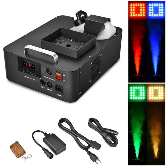TheLAShop 20,000 CFM 1500W Vertical Fog Machine with Light Remote DMX Wire