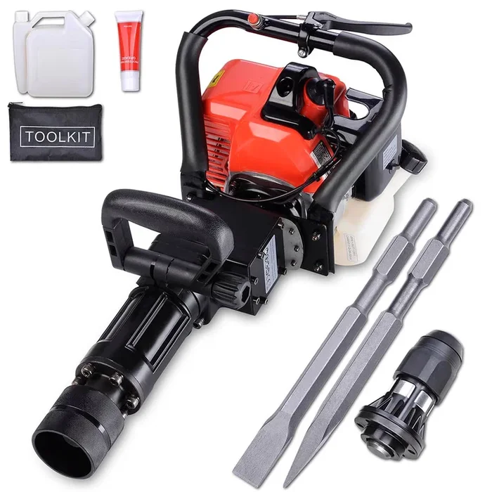 TheLAShop 32.7cc EPA 2in1 Gasoline Jackhammer & T-Post Pile Driver Tool Kit