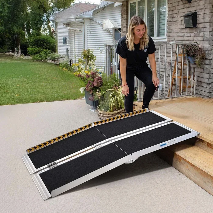 TheLAShop 5’x29″ Folding Aluminum Ramp for Trailer Shed Homes