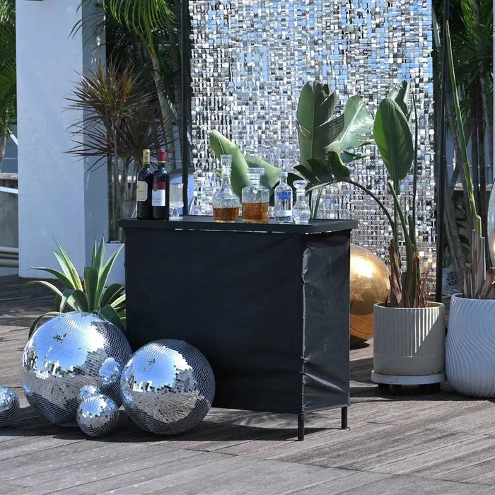 TheLAShop Folding Counter Bar Table with Storage for Outdoor Pub