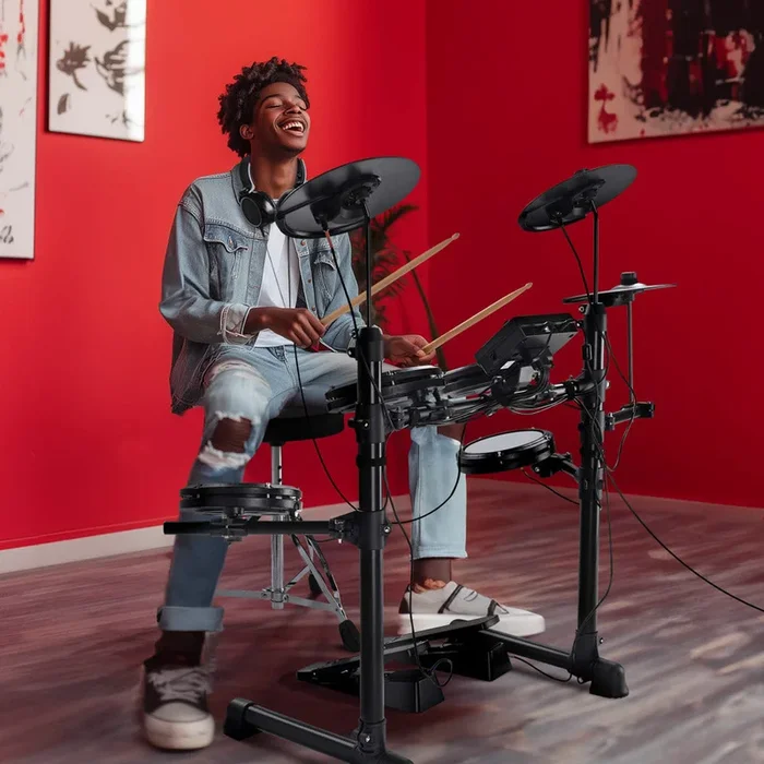 TheLAShop Mesh Electric Drums Set with Headphones