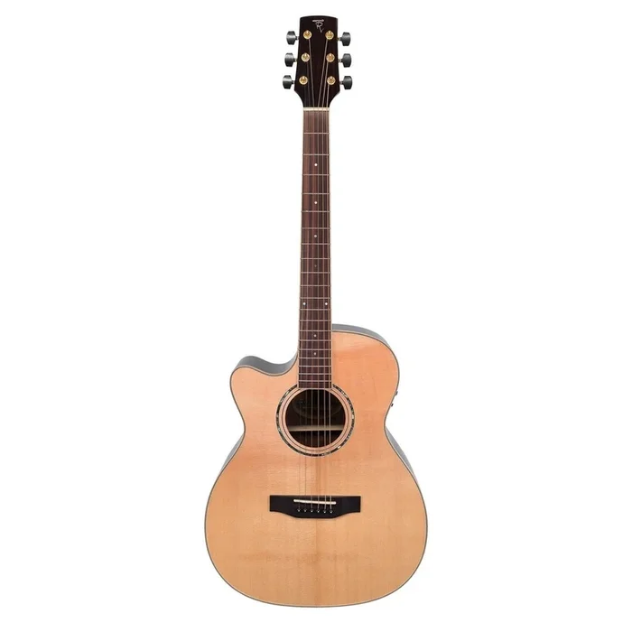 Timberidge ‘3 Series’ Left Handed Spruce Solid Top Acoustic-Electric Small Body Cutaway Guitar (Natural Gloss)