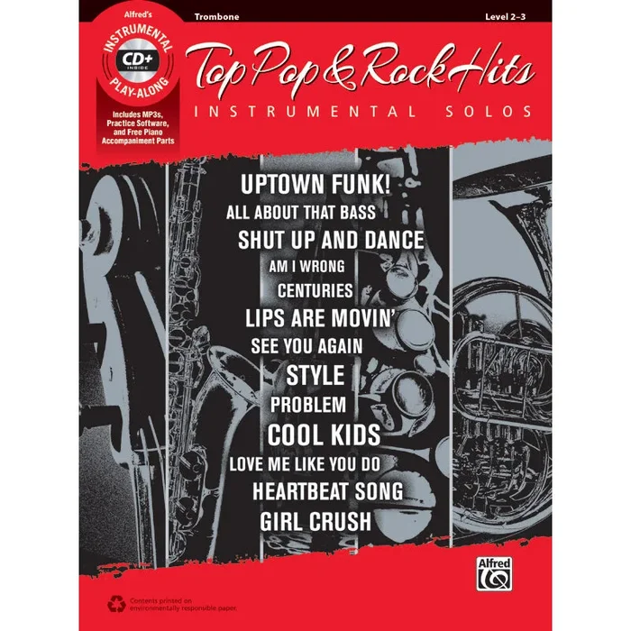 Top Pop & Rock Hits Instrumental Solos Level 2-3 (Trombone)