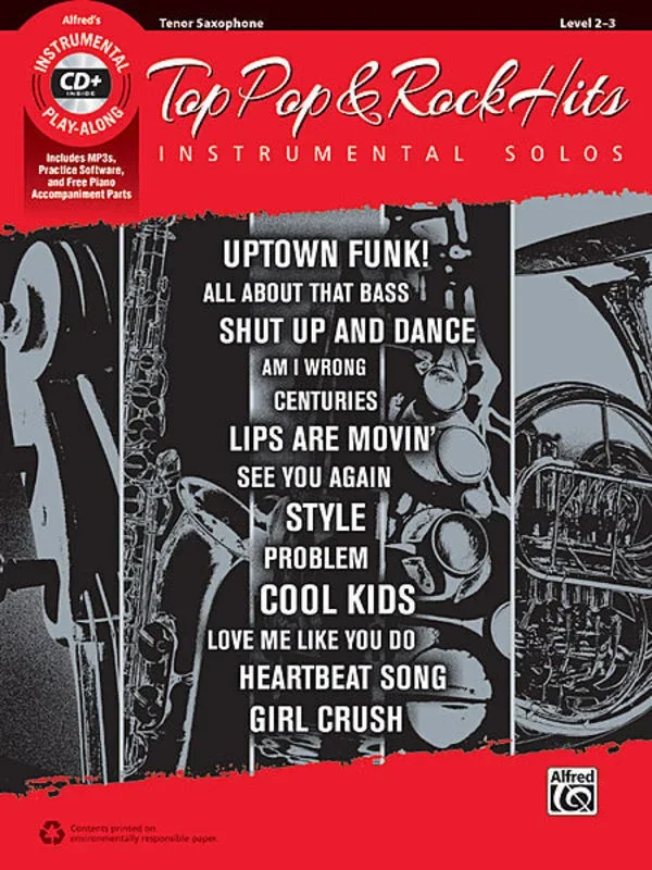 Top Pop And Rock Hits Tenor Sax Softcover Book/CD