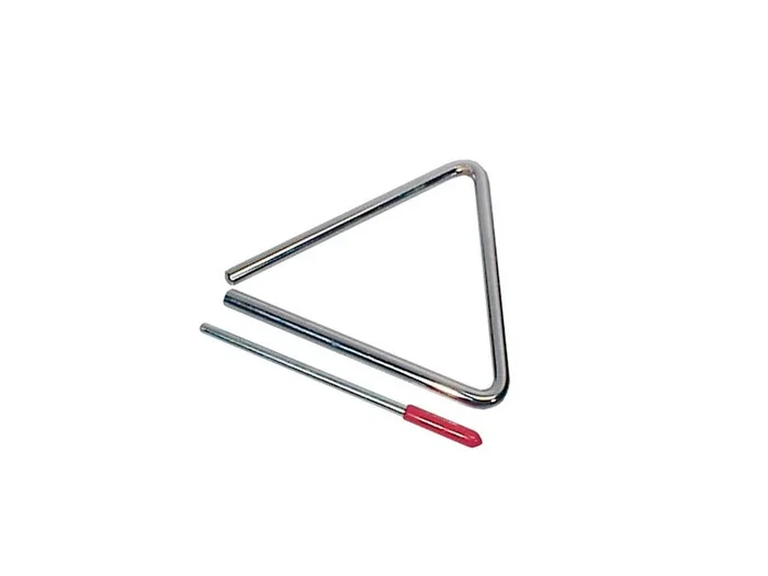 Triangle, chrome plated, with beater, diameter: 8 mm., 6″
