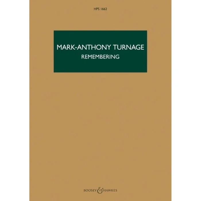 Turnage, Mark-Anthony – Remembering HPS 1662