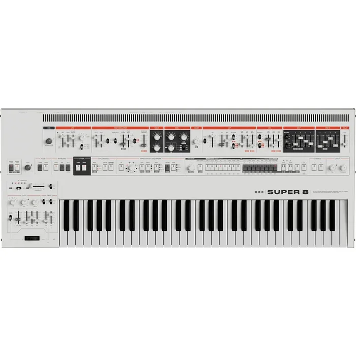 UDO Audio Super 8 16-Voice Bi-Timbral Keyboard Synthesizer – White