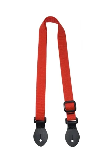 Ukulele Strap Nylon Webbing LG 1″ Red – Button End