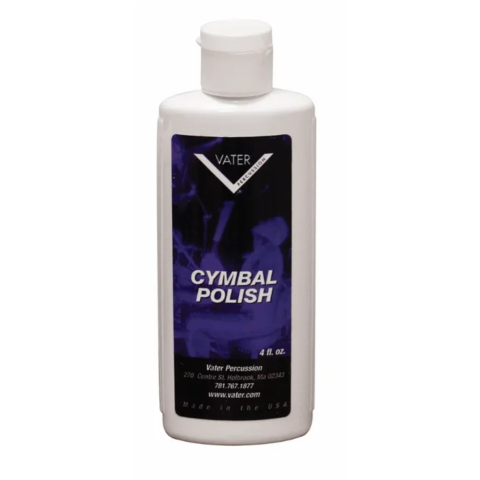 Vater Cymbal Polish – Liquid Formula for Tarnish Removal and Protection on Cymbals, Copper, Brass, Chrome, Aluminum, and Stainless Steel