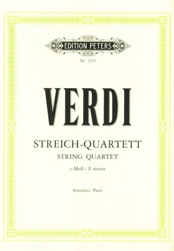 Verdi – String Quartet E Min 2Violin Viola Vc (Music Score/Parts) Book