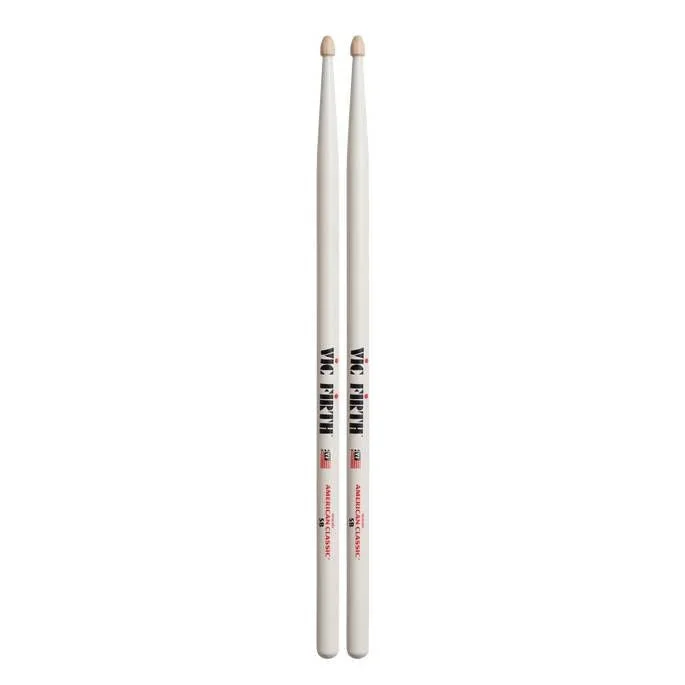 Vic Firth American Classic 5B Wood Tip Drumsticks — White Finish