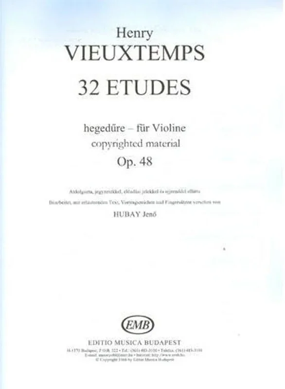 Vieuxtemps – 32 Etudes Op 48 Violin (Softcover Book)