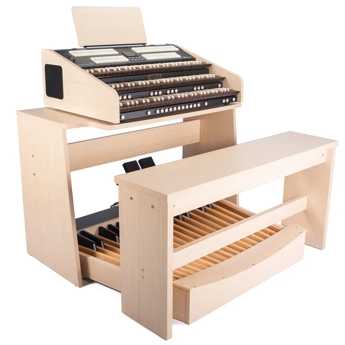 Viscount Cantorum Trio Plus Three Manual Portable Organ – Wood Keys W/ STAND, PEDALS, AND BENCH