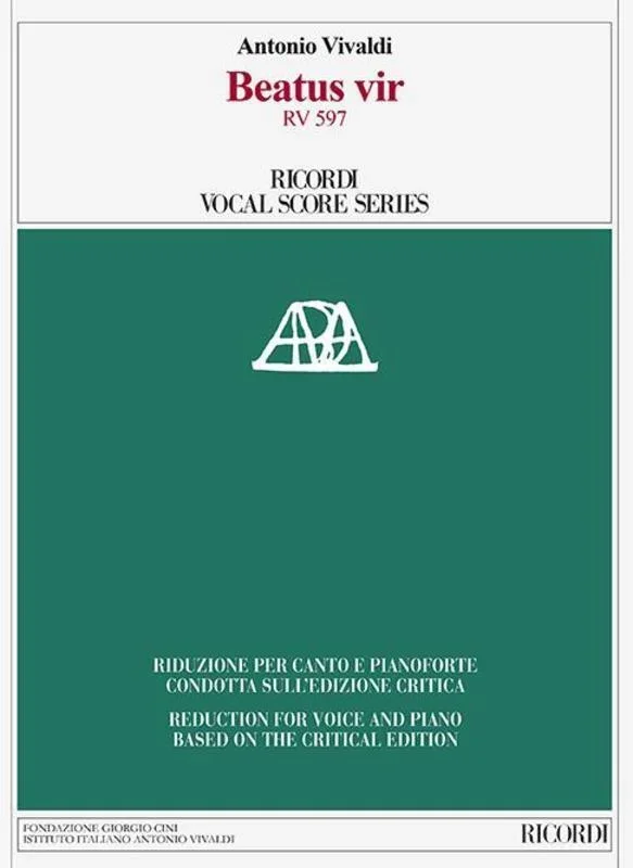 Vivaldi – Beatus Vir Rv 597 Vocal Score (Softcover Book)