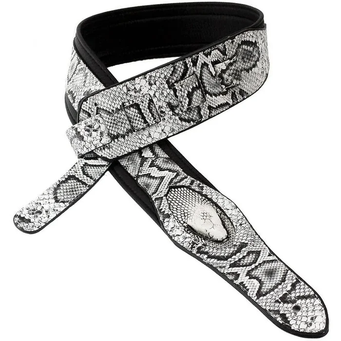 Walker & Williams White and Black Snakeskin Padded Strap – SF03