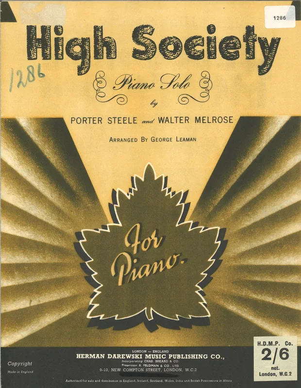 Walter Melrose : Walter Melrose : High Society – Piano – Faber Digital