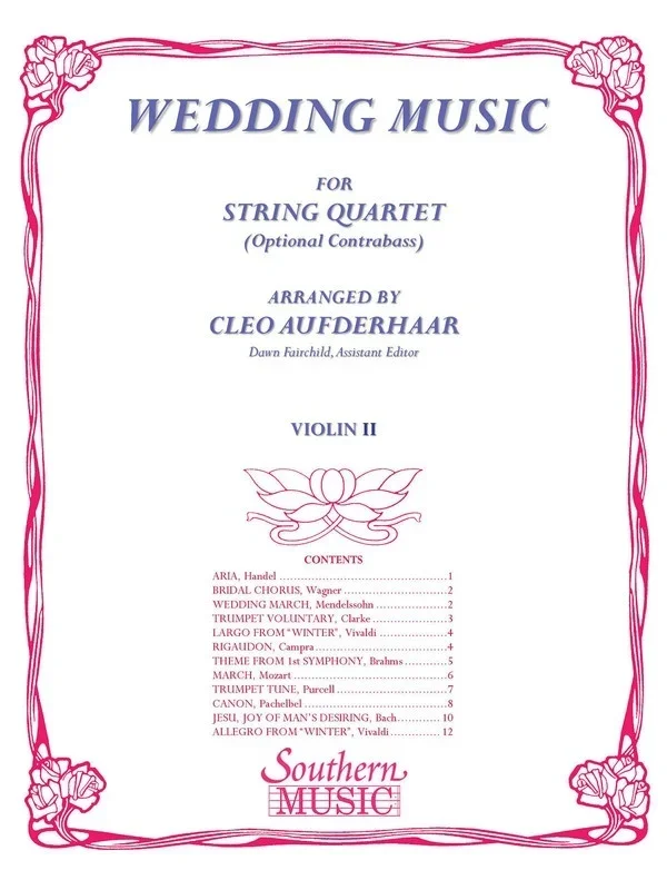 Wedding Music Violin 2 Part (Softcover Book)
