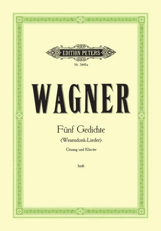 Wesendonck Lieder 5 High Eng/Ger (Softcover Book)