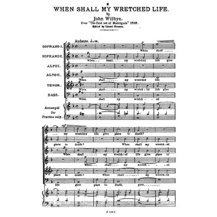 Wilbye, John – When Shall My Wretched Life