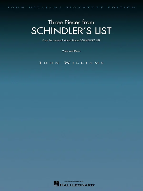 Williams: 3 Pieces from Schindler’s List for Violin & Piano