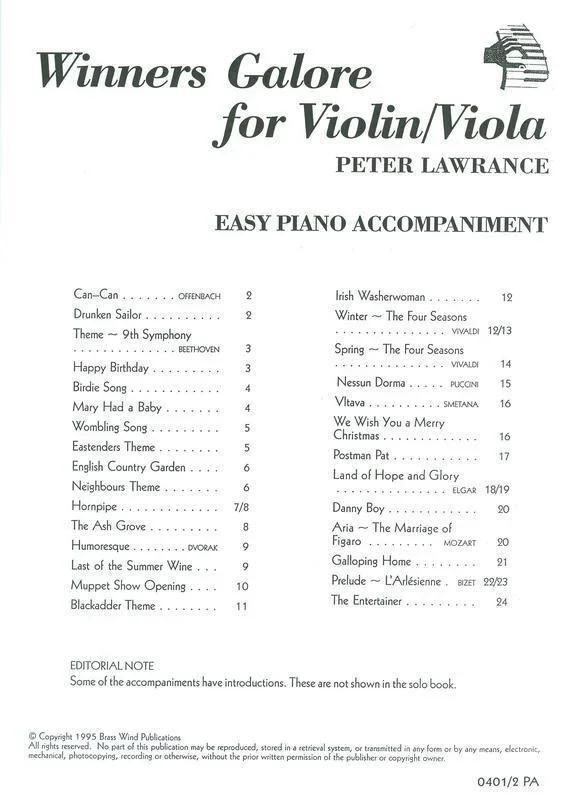 Winners Galore Violin/Viola Piano Accompaniment (Softcover Book)