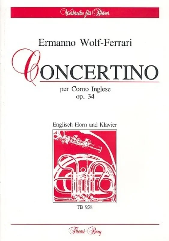 Wolf-Ferrari – Concertino Op 34 Cor Anglais/Piano (Softcover Book)