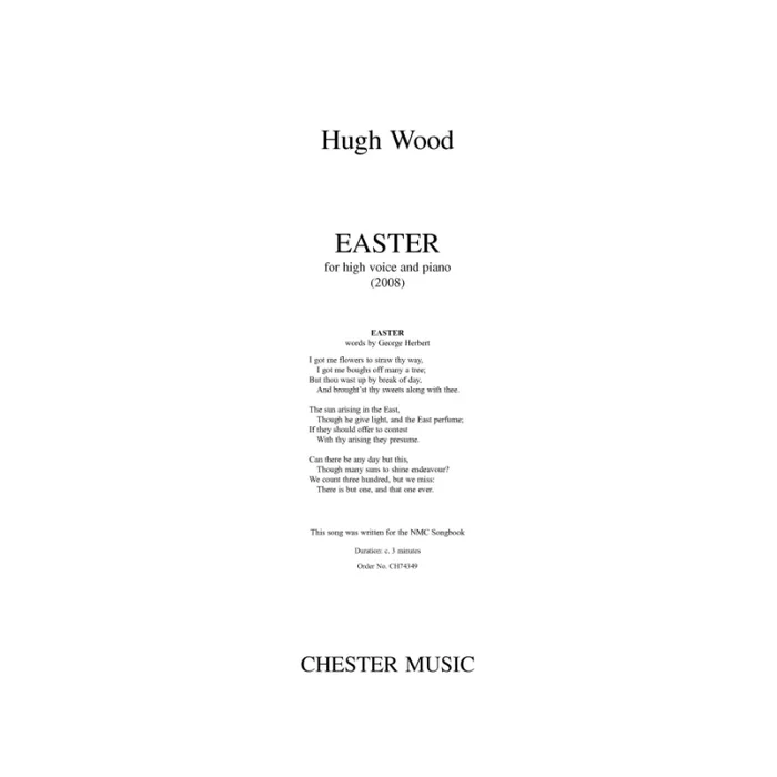 Wood, Hugh – Easter – High Voice/Piano