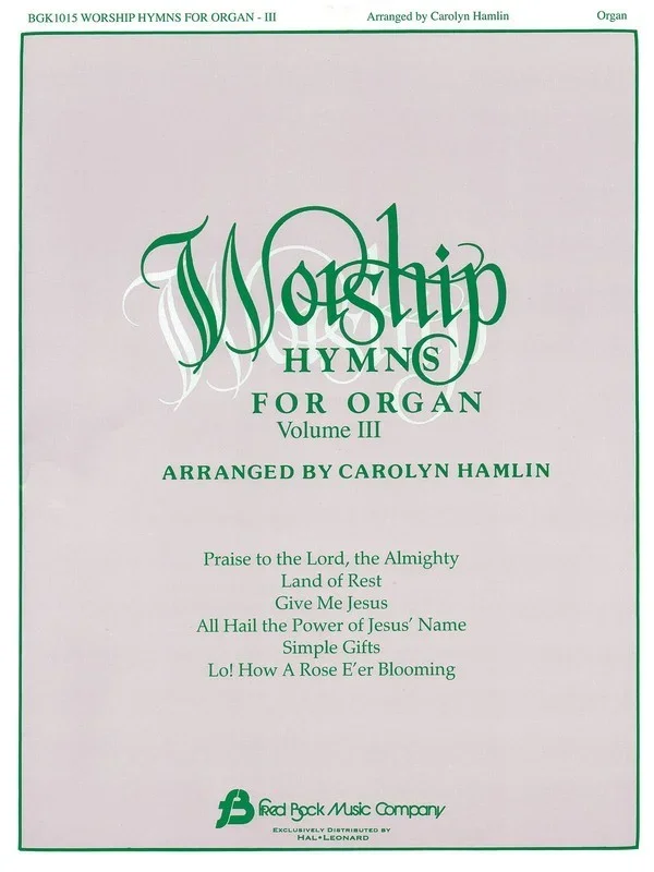 Worship Hymns For Organ V3 Book
