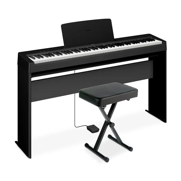 Yamaha P-143LXB Digital Piano Bundle with Stand, Bench and Pedal – Black