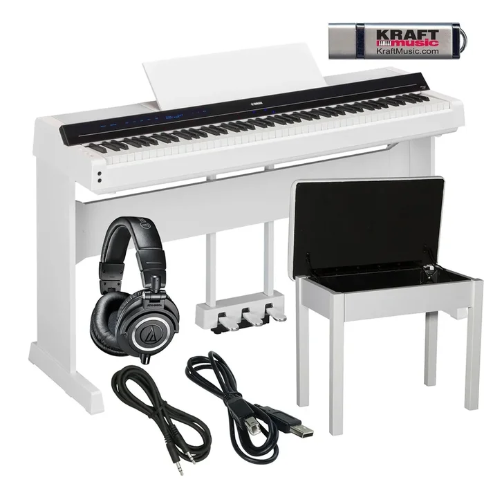 Yamaha P-S500 Digital Piano – White COMPLETE HOME BUNDLE