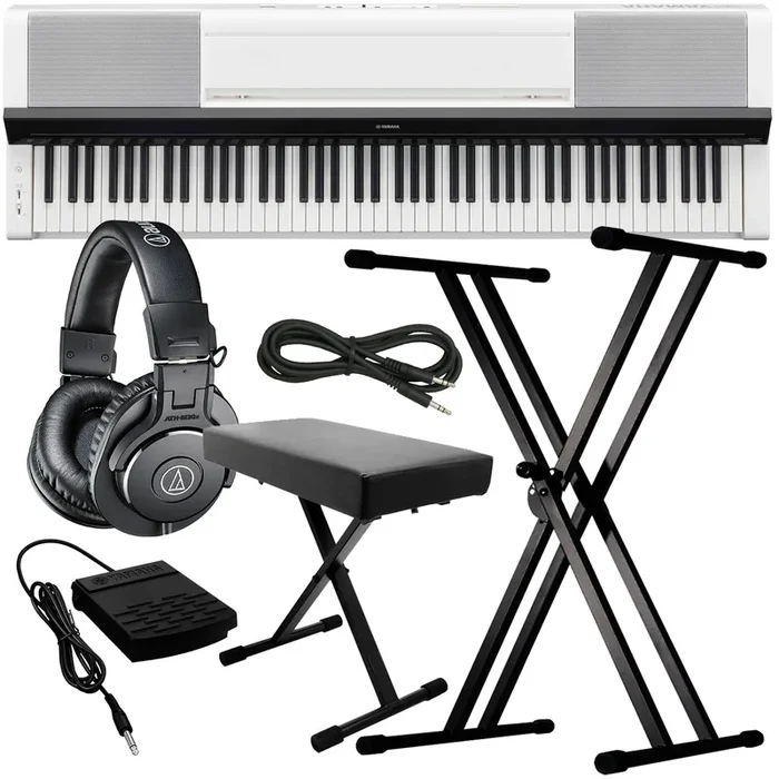 Yamaha P-S500 Digital Piano – White KEY ESSENTIALS BUNDLE
